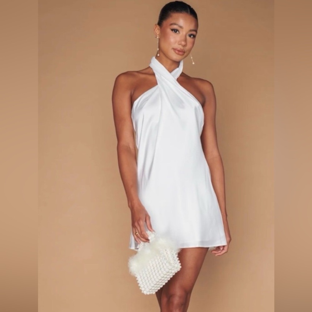 Show me your mumu jasmine halter mini dress size medium nwt